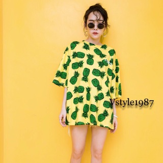 🍍เสื้อยืดสัปปะรด ลายพิมพ์สวยมาก🍍