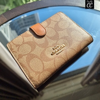 (แท้ 💯%‼ Factory) COACH F23553 MEDIUM CORNER ZIP WALLET IN SIGNATURE CANVAS