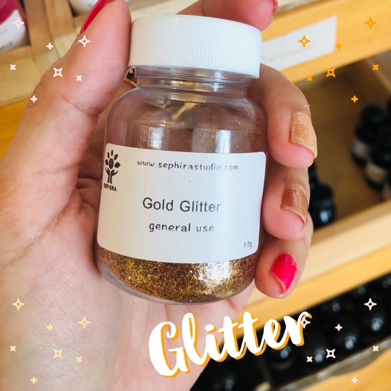 กลิตเตอร์ สีทอง Gold Glitter Cosmetic grade – กากเพชร สีทอง สีเกรดเครื่องสำอาง สีทำสบู่ สีทำงานฝีมือ