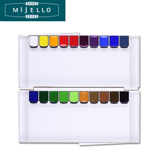 MIJELLO สีน้ำเค้ก Silver 12ml. 20 สี (MISSION SILVER PANS WC SET 20)