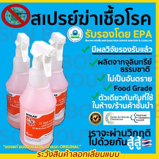 [มีผลวิจัย US รองรับ ฆ่าเชื้อโรคได้!] สเปรย์ฆ่าเชื้อโรค อเนกประสงค์ 22 MULTI-QUAT SANITIZER 750ml โดย Ecolab