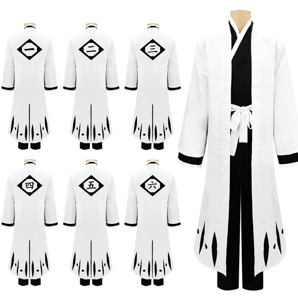 Bleach ชุดคอสเพลย์อนิเมะ Captain 1-12 Hitsugaya Toushirou Aizen Sousuke Kuchiki Byakuya สําหรับปาร์ตี้ฮาโลวีน