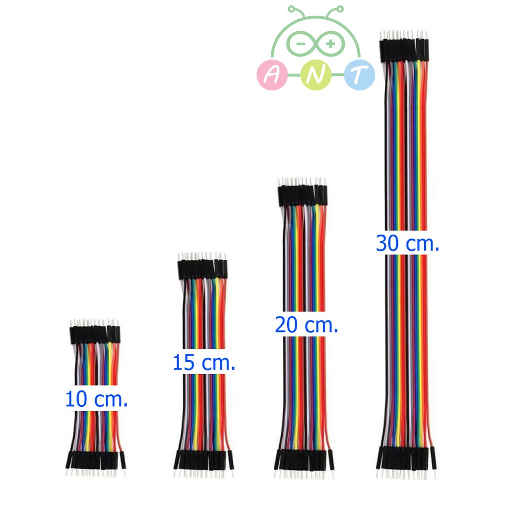สายจัมป์ 1x20P ยาว 10/15/20/30 cm. สายแพจัมป์ Jumper Wire Bread Board Rehearsal 2.54 mm DuPont Line