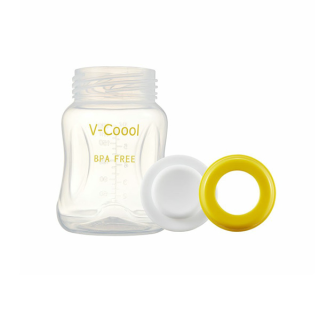 ขวดนมคอกว้าง ขวดเก็บน้ำนม V coool BPA Free ขนาด6 ออนซ์ ฝาสุญญากาศ นมไม่เหม็นหืน