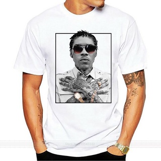 เสื้อยืดผ้าฝ้ายฤดูร้อนราคาถูกสุด ๆเสื้อยืดแขนสั้นลําลอง พิมพ์ลาย Vybz Kartel Reggae Dancehall Jamaica Weed Clark 3255 สํ