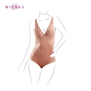 WIENNA ชุดบอดี้สูทรเต็มตัวความกระชับแบบเบา เน้นความสวยงามแบบ Luxury DT22415 สีแดง สีส้มอ่อน Rose