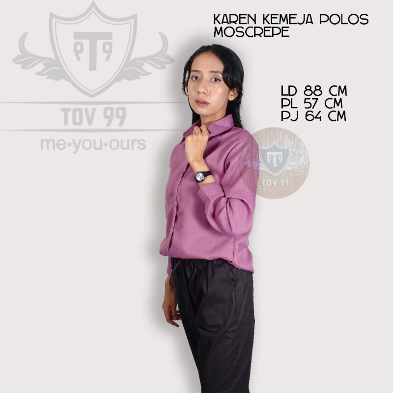 Kemeja Karen Plain Moscrepe Shirt เสื้อทํางาน TOV99