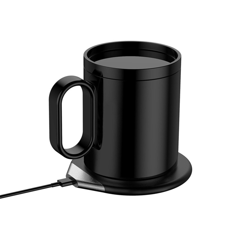 USB Mug Warmer 2 in 1 Universal Wireless Charger,Coffee Cup Mat Heater Heating Temperature Coaster for Office Home,Black #8