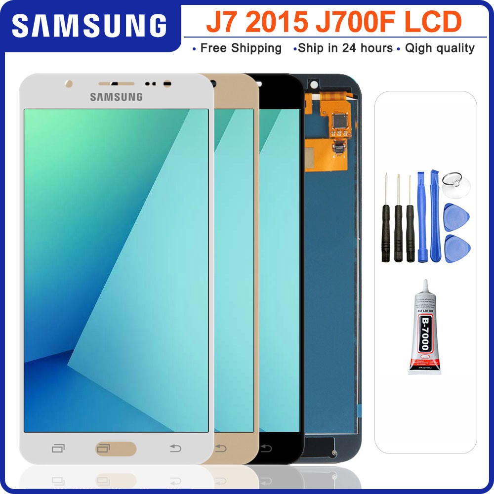 ชุดประกอบหน้าจอสัมผัสดิจิทัล LCD สําหรับ Samsung Galaxy J7 2015 J700 J700M J700H J700FN DS j700f