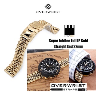 สายนาฬิกา strapcode Super Jubilee Full IP Gold 22mm