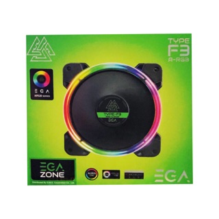 พัดลมเคสคอมพิวเตอร์ EGA TYPE-F3 Case Fan A-RGB  Aula Sync 120mm. พัดลมเคส