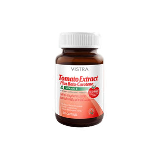 VISTRA Tomato Extract Plus Beta-Carotene - วิสทร้า สารสกัดจากมะเขือเทศ ผสม เบต้า-แคโรทีน และวิตามินอี (30 Caps) 21g