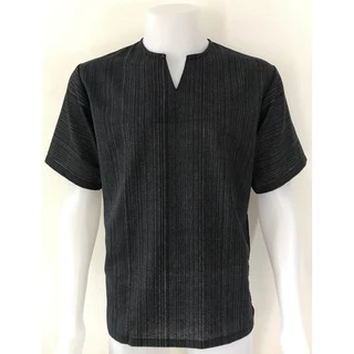เสื้อผ้าฝ้าย ผ้าพื้นเมือง (TC สายรุ้ง) คอเจาะ แขนสั้น