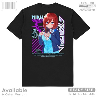 เสื้อยืด พิมพ์ลายอนิเมะ Gotoubun No Hanayome MIKU NAKANO The Quintessential Quintuplets สไตล์ญี่ปุ่น Waifu x 9282 Kisets