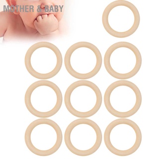 Mother &amp; Baby 10pcs Natural Teething Ring Unfinished Wood Circles for Craft Pendant Connectors