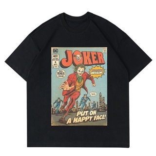 ผ้าฝ้ายแท้เสื้อยืด ลาย Joker "DC COMICS" | เสื้อยืด ลายการ์ตูน VINTAGE COMICS DC | ชุดเสื้อผ้า ลายการ์ตูน SUPERHERO สีดํ