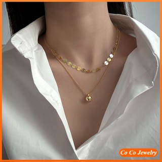 Cocojewelry สร้อยคอโซ่เงิน S925 สองชั้น สไตล์ฮิปฮอป เรียบง่าย