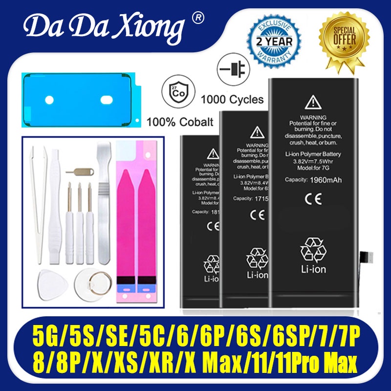 ❤High Quality 0 Cycles Battery For iPhone SE 2 4 4S 5 5S 5C 6 6S 7 8 Plus X XR XS 11 Pro Max 7P For 