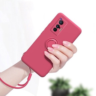 เคสโทรศัพท์มือถือซิลิโคนกันกระแทกพร้อมสายคล้องสําหรับ Vivo X70/Pro 5G