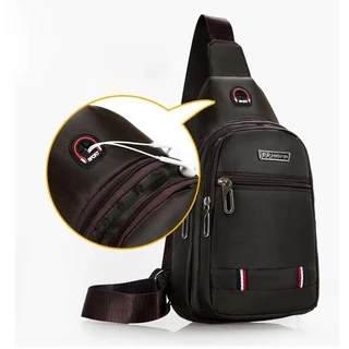 (w67)กระเป๋าคาดอก สะพายข้าง ผ้าoxfordหนา 4ซิป2ระดับ vgetbag