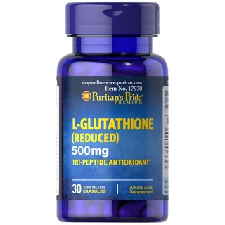 Puritans Pride L-GLUTATHIONE (REDUCED) 500 mg. 30 capsules กลูตาไธโอน