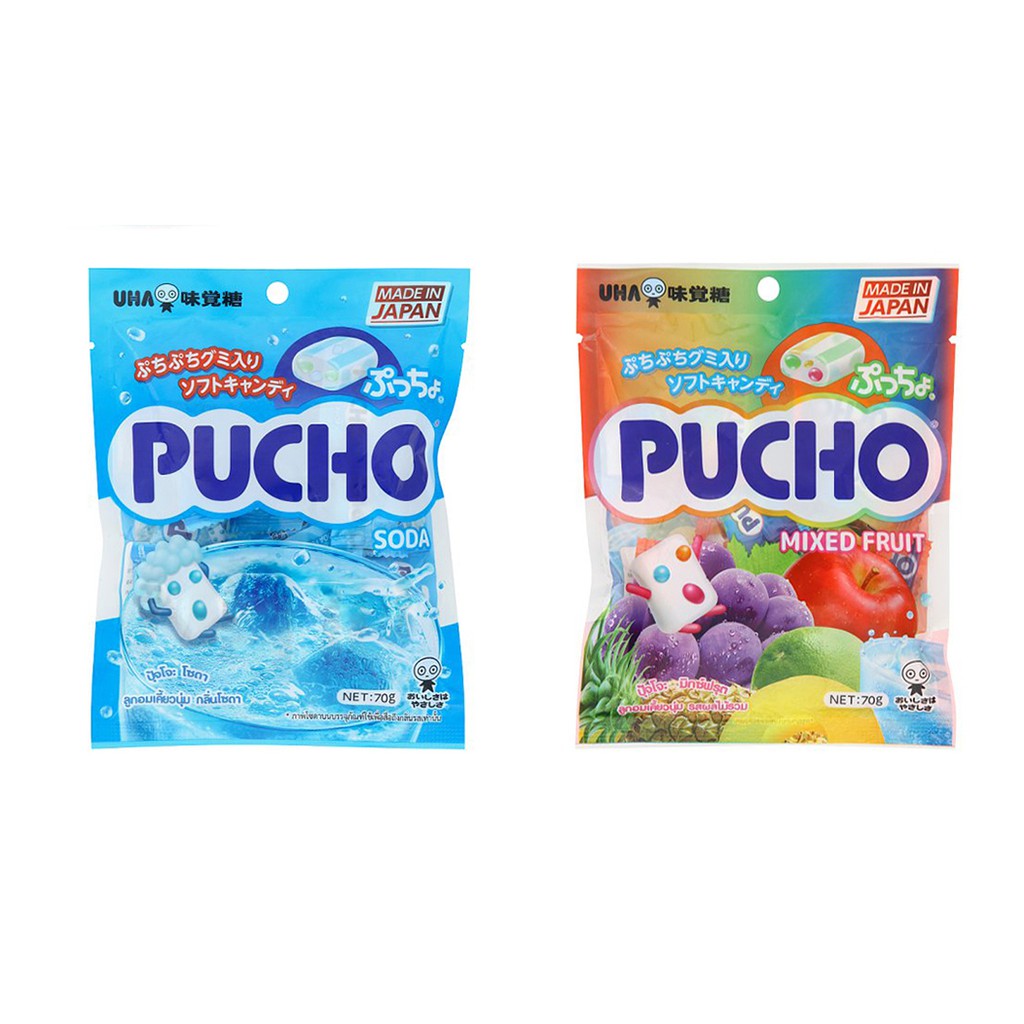 Pucho ลูกอมเคี้ยวนุ่ม   ขนาด  70 กรัม  พร้อมส่ง