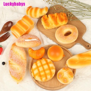 (Luckybabys) สกุชชี่โดนัทขนมปัง Pu บรรเทาความเครียด 1 ชิ้น