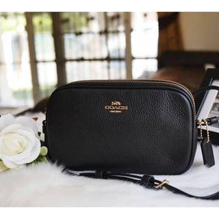 COACH SIGNATURE DOUBLE ZIP CROSSBODY POUCH