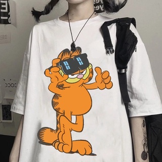 เสื้อยืดขายดีที่สุด ผ้าฝ้าย 100%แตงโม (SUIKA) เสื้อยืดคอกลมลายลิขสิทธิ์ GARFIELD