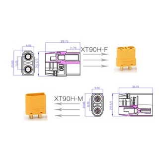 XT30 XT60 XT90 XT60E XT90E ขั้วต่อแบตเตอรี่ RC ปลั๊กเสียบปลั๊ก ESC Drone Connectors #แยกขายผู้เมีย