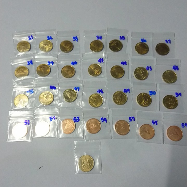 เหรียญหมุนเวียน50 สตางค์ สต. ร9 ครบปี ครบพศ. ครบชุด (ตั้งเเต่ ปี 2531-​2560) และ เหรียญกาญจนาภิเษก ป