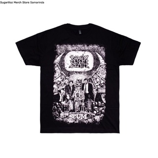 คอลูกเรือเสื้อยืดคอกลมเสื้อยืด พิมพ์ลาย Napalm Death Scum Band สไตล์วินเทจผ้าฝ้ายแท้