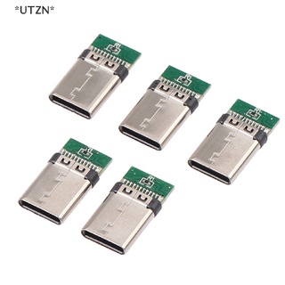 [[UTZN]] ขายดี ปลั๊กซ็อกเก็ตเชื่อมต่อบัดกรี USB 3.1 Type C ตัวผู้ DIY สําหรับบอร์ด PC 5 ชิ้น