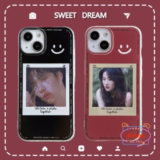 เคสโทรศัพท์มือถือนิ่ม แบบใส ลายหน้ายิ้ม พร้อมช่องใส่บัตร สําหรับ iPhone 14 13 Pro Max 14 Plus 13 Mini 12 11 Pro Max X XR XS Max 8 7 6 6s Plus SE 2020