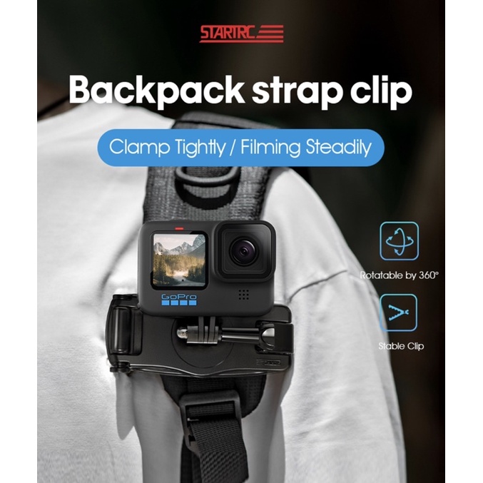 STARTRC ที่หนีบกระเป๋าเป้สะพายหลัง Backpack Strap Clip for DJI Action / GoPro Hero 12 11 10 9 / กล้องแอคชั่นแคม