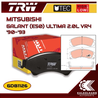 ผ้าเบรคหน้า TRW สำหรับ MITSUBISHI GALANT (E50) ULTIMA 2.0L VR4 90-93 (GDB1126)