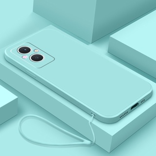 Xiaomi Poco M5 M5s เคสยางซิลิโคนเหลว ขอบตรง + เชือกเส้นเล็ก เคลือบด้าน TPU เคสสายคล้อง กันกระแทก