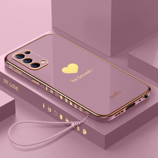 เคสโทรศัพท์มือถือ ซิลิโคนนิ่ม ขอบตรง ลายหัวใจ สําหรับ OPPO RENO 04SE RENO 05 05K RENO 05pro RENO 06 RENO 06 4G RENO 06Z RENO 6Pro