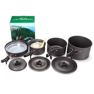 DS-500 / SY-500 DS-500 Outdoor Camping Cooking Set DS500 ชุดหม้อสนามแคมป์ปิ้งสำหรับ5-6คน(ชุดใหญ่) หม้อสนาม