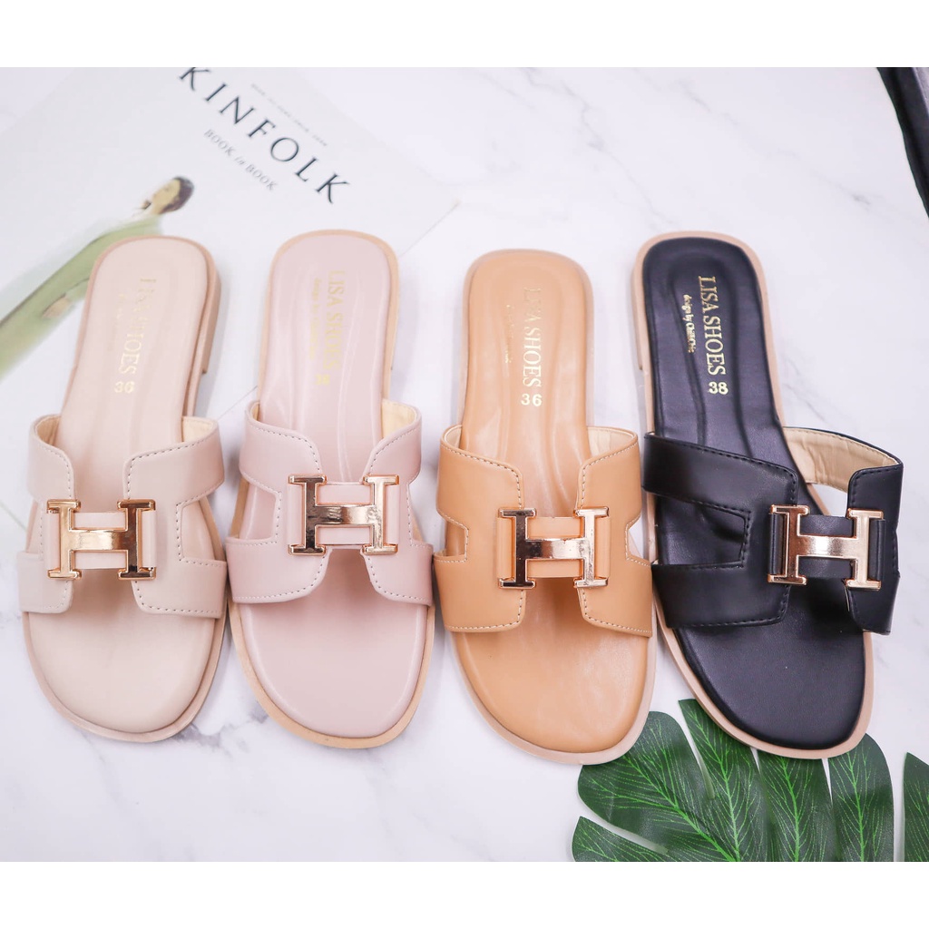 ⚡รองเท้าแตะ H 36-45 ⚡ประดับอะไหล่หรูดูดีแบรนด์ LISA(L07)​🔥 งานพรีเมี่ยมสั่งตัดใส่สบายได้ตลอดวัน❗❗