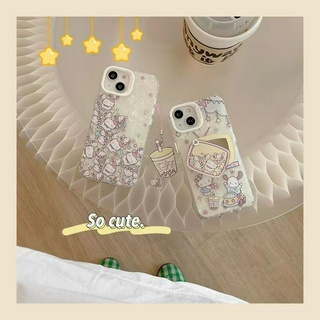 💕พร้อมส่ง💕iPhone 14 13 12 11 Pro Max เคส for เคสไอโฟน11 น่ารัก ลูกแมว ลูกสุนัข บางเบาพกพาง่าย พร้อมขาตั้ง จี้ Case