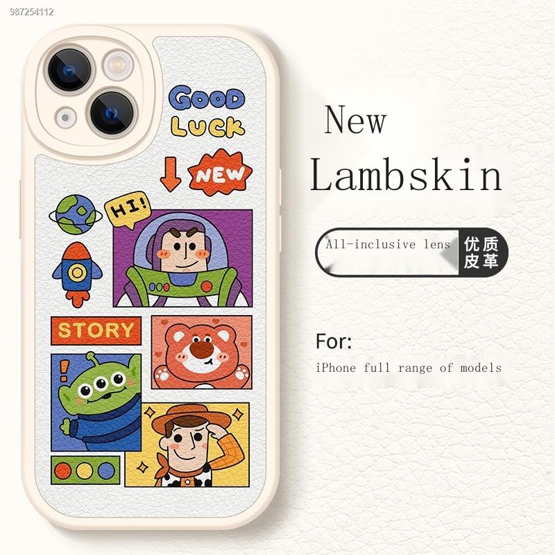 เตรียมจัดส่ง㍿Toy Story mobile phone case for Apple 13 lambskin 12 leather grain 11pro cartoon xsmax/xr thirteen x/iphone