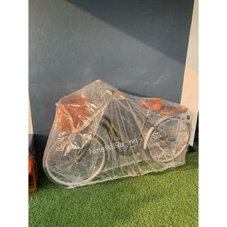 [ของแทร่💯]ผ้าคลุมจักรยานพลาสติกใส LDPEเกรดเอ หนา50ไมครอน กันฝุ่น กันน้ำ💯 มียางยืดรอบคัน ทนทาน ใช้ง่าย