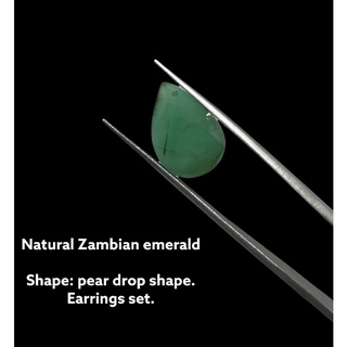 zambian emerald pear drop shape (7.5 cts) ทรงหยดน้ำมรกตแซมเบีย (7.5 cts)