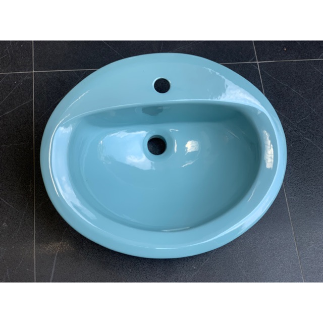 TF-476S อ่างล้างหน้า อ่างล้างมือ ฝังบนเคาน์เตอร์ [ สีขาว สีฟ้า สีเนื้อ สีงา สีแดง สีเทา สีน้ำตาล ] -