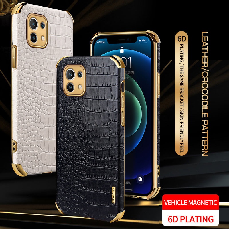 ซองหนังกันกระแทก Xiaomi Mi 11 Lite 9T 10T Poco X3 NFC F2 Pro F3 M3 ปกลายจระเข้
