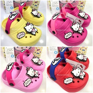รองเท้ารัดส้น Kitty หัวโต มีไฟ (รุ่นใหม่) (S.24-35)พร้อมส่ง