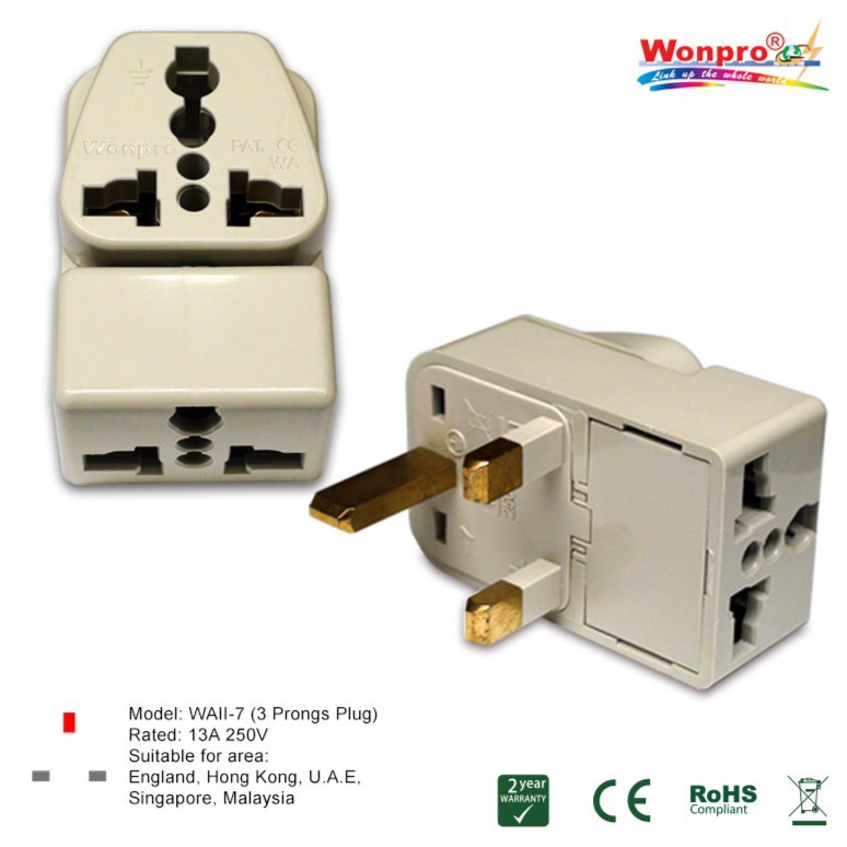 WONPRO Travel Adapter 2 Ways - WAII-7