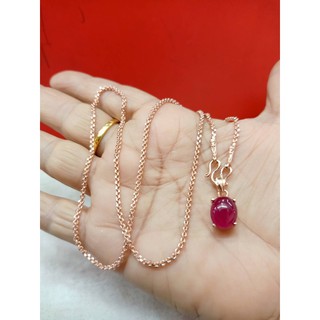 #สร้อยคอนาคพร้อมจี้ทับทิมหลังเบี้ยสวยๆ
