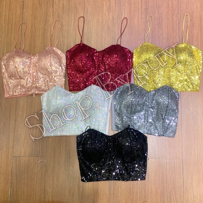 ShopBypuy เสื้อสายเดี่ยววิ้งๆซิปหลัง